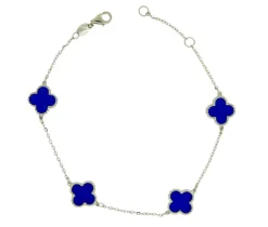 BRACELET TRÈFLES EN OR JAUNE SERTI DE LAPIS, DE NACRE OU DpiONYX