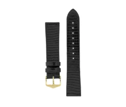 BRAC.M. HIRSCH CUIR LEZARD NOIR 14MM M