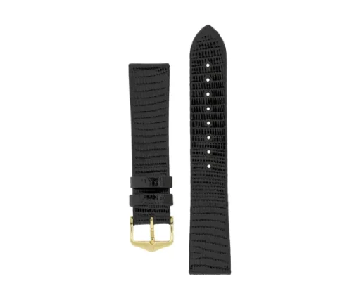 BRAC.M. HIRSCH CUIR LEZARD NOIR 14MM M