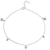 CHAINE DE CHEVILLE AVEC TRIANGLE ET ÉTOILES SERTIS DE CUBIQUES ZIRCONIAS EN ARGENT RHODIÉ