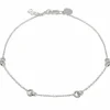 CHAINE DE CHEVILLE EN ARGENT RHODIÉ OU ARGENT PVD OR AVEC ANNEAUX ENTRELACÉES