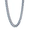 CHAINE EN ACIER/PVD BLEU À MAILLE GOURMETTE