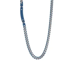 CHAINE EN ACIER/PVD BLEU À MAILLE GOURMETTE