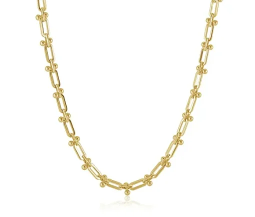 CHAINE EN ACIER/PVD OR À MAILLE EN U