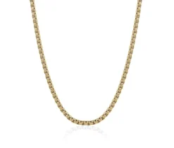 CHAINE EN ACIER/PVD OR À MAILLE CARRÉ ARRONDI