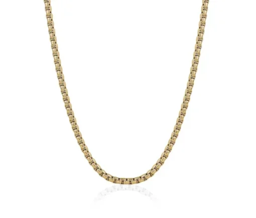 CHAINE EN ACIER/PVD OR À MAILLE CARRÉ ARRONDI
