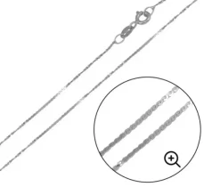 CHAINE EN ARGENT RHODIÉ À MAILLE VAGUE