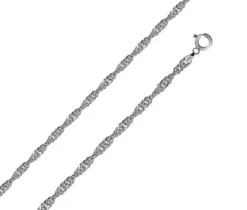 CHAINE EN ARGENT RHODIÉ À MAILLE SINGAPOUR