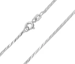 CHAINE EN ARGENT RHODIÉ À MAILLE SERPENT(SNAKE)