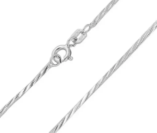 CHAINE EN ARGENT RHODIÉ À MAILLE SERPENT(SNAKE)