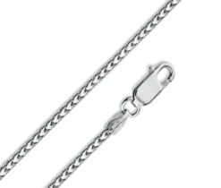 CHAINE EN ARGENT RHODIÉ À MAILLE FRANCO