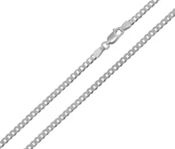 CHAINE EN ARGENT RHODIÉ À MAILLE GOURMETTE