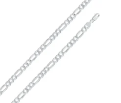 CHAINE EN ARGENT RHODIÉ À MAILLE FIGARO