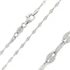 CHAINE EN ARGENT RHODIÉ MAILLE CONFETTI TAILLÉE DIAMANT