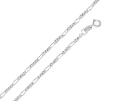 CHAINE EN ARGENT RHODIÉ MAILLE FIGARO