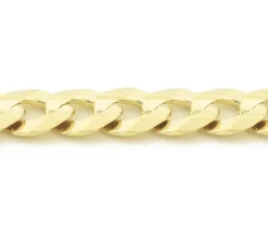 CHAINE EN OR 10K À MAILLE GOURMETTE CONCAVE