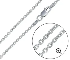 CHAINE MAILLE ROLO EN ARGENT RHODIÉ