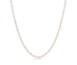 CHAINE ROLO TAILLÉE DIAMANT EN ACIER/PVD OR ROSE