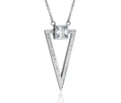 COLLIER ACIER TRIANGLE CZ 18+2