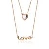 COLLIER ACIER/PVD ROSE COEUR CZ 15.5+2