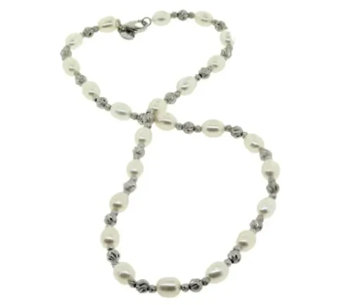 COLLIER ARG P.EAU DOUCE 7.5MM 18po