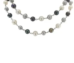 COLLIER ARG P.EAU DOUCE TEINTÉ 10MM 21po
