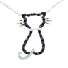 COLLIER CHAT AJOURÉ EN ARGENT RHODIÉ SERTI DE CUBIQUES ZIRCONIAS