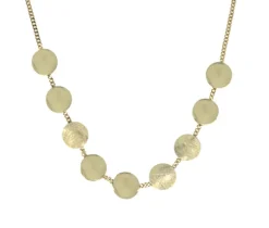 COLLIER EN ARGENT AVEC PLAQUES RONDES ET MAILLE GOURMETTE