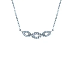 COLLIER EN OR BLANC SERTI DE DIAMANTS