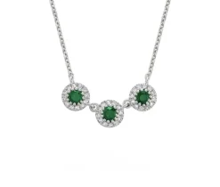 COLLIER EN OR BLANC SERTI DE SAPHIRS, RUBIS OU ÉMERAUDES ET DE DIAMANTS
