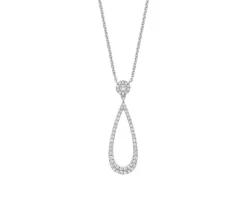 COLLIER EN OR 14K BLANC SERTI DE DIAMANTS