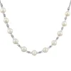 COLLIER EN OR 14K BLANC SERTI DE PERLES DpiEAU DOUCE ET DE DIAMANTS CANADIENS