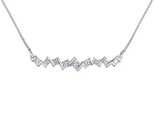 COLLIER EN OR 10K BLANC SERTI DE DIAMANTS CANADIENS