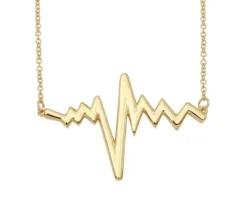 COLLIER HEARTBEAT EN ARGENT RHODIÉ OU PVD OR