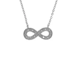 COLLIER INFINI EN OR 10K BLANC SERTI DE DIAMANTS