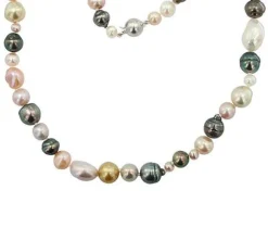 COLLIER 14K P.TAHITI+E.DOUCE 7-10MM 18