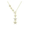 COLLIER TOMBÉE DpiÉTOILES EN ARGENT RHODIÉ OU PVD OR SERTI DE CUBIQUES ZIRCONIAS
