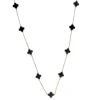 COLLIER TRÈFLES EN OR JAUNE SERTI DE PIERRES DE COULEURS VARIÉES