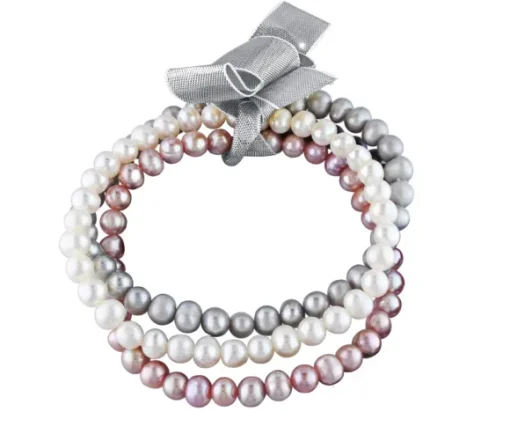 ENSEMBLES DE 3 BRACELETS EXTENSIBLES EN PERLES DpiEAU DOUCE