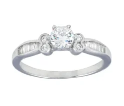 JOLIE BAGUE EN ARGENT RHODIÉ SERTIE DE CUIBIQUES ZIRCONIAS
