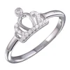 JOLIE BAGUE EN ARGENT RHODIÉ STYLE COURONNE SERTIE DE CUBIQUES ZIRCONIAS