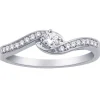 JOLIE BAGUE EN OR 10K SERTIE DE DIAMANTS