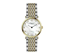 JOLIE MONTRE ORLEAN EN ACIER/PVD OR SERTIE DE CUBIQUES ZIRCONIAS