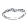 JONC CONTOUR EN OR 14K BLANC SERTI DE DIAMANTS