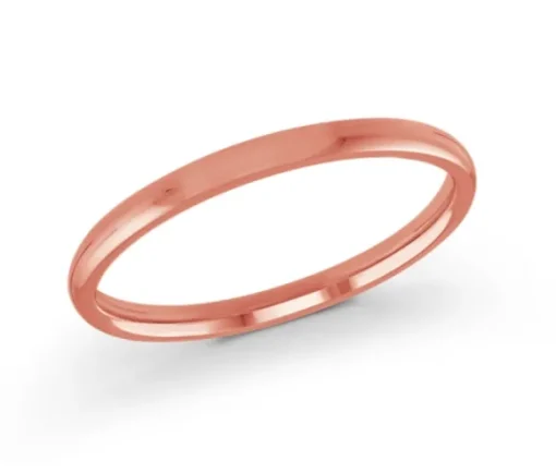 JONC DÔME UNI EN OR CONFORT FIT 2MM DE LARGEUR 2MM DpiÉPAISSEUR