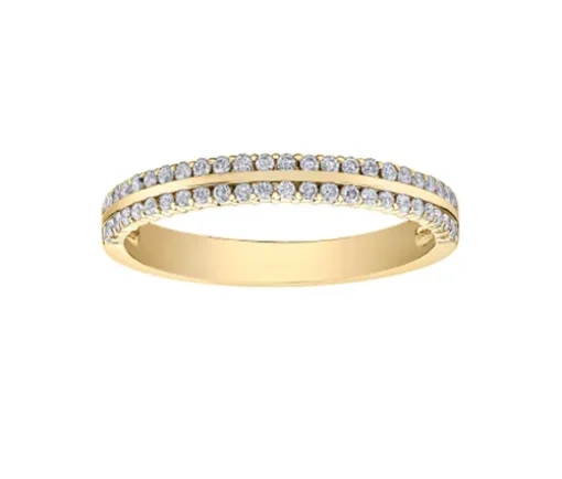 JONC DOUBLE EN OR JAUNE , ROSE OU BLANC SERTI DE DIAMANTS