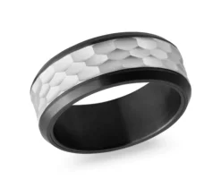 JONC EN CÉRAMIQUE NOIRE ET OR 14K