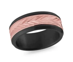 JONC EN CÉRAMIQUE NOIRE ET OR 14K