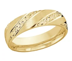 JONC EN OR AVEC LIGNE TAILLÉ DIAMANT