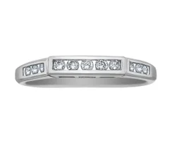 JONC EN OR BLANC SERTI DE DIAMANTS